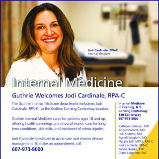 Jodi Cardinale, PA, Physician Assistant, Corning, NY, Guthrie Corning Hospital